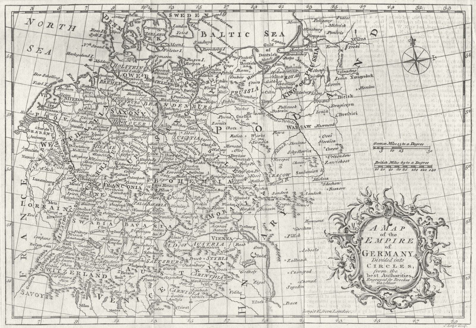 GERMANY. Empire of circles. Lodge 1782 old antique vintage map plan chart